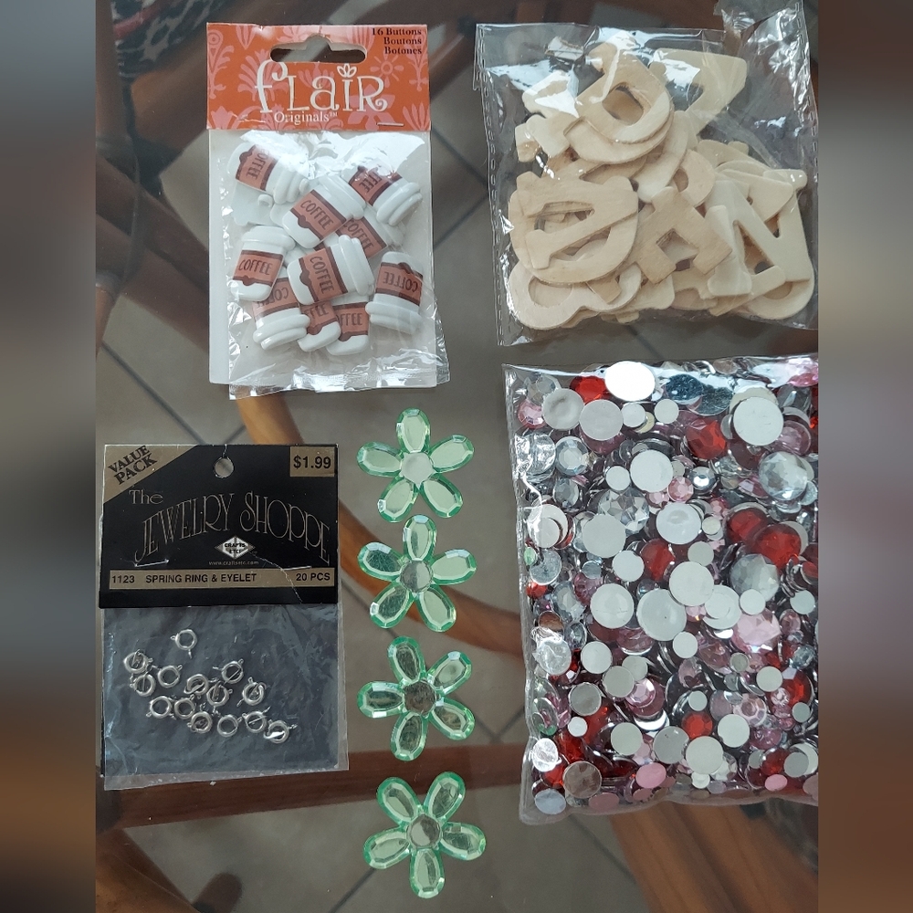 Silver and Green Mixed Media Art Garland